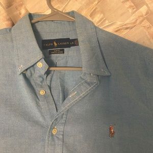 Chambray Men’s Sz L Ralph Lauren Oxford (Slim Fit Stretch)